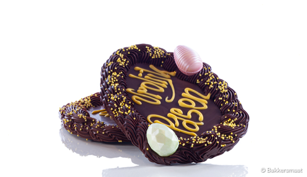 Gespoten Chocolade paasei in mooie doos met venster