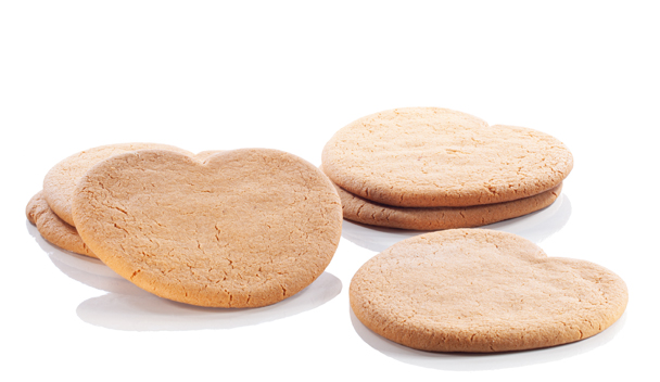 Hart koekjes helft chocolade