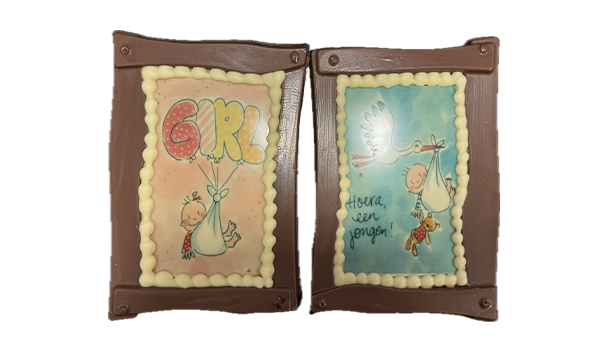 Chocolade geboorte lijstje afbeelding