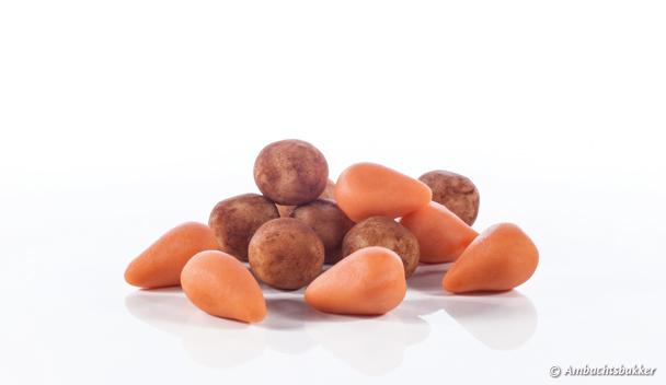 Marsepein worteltjes/aardappeltjes